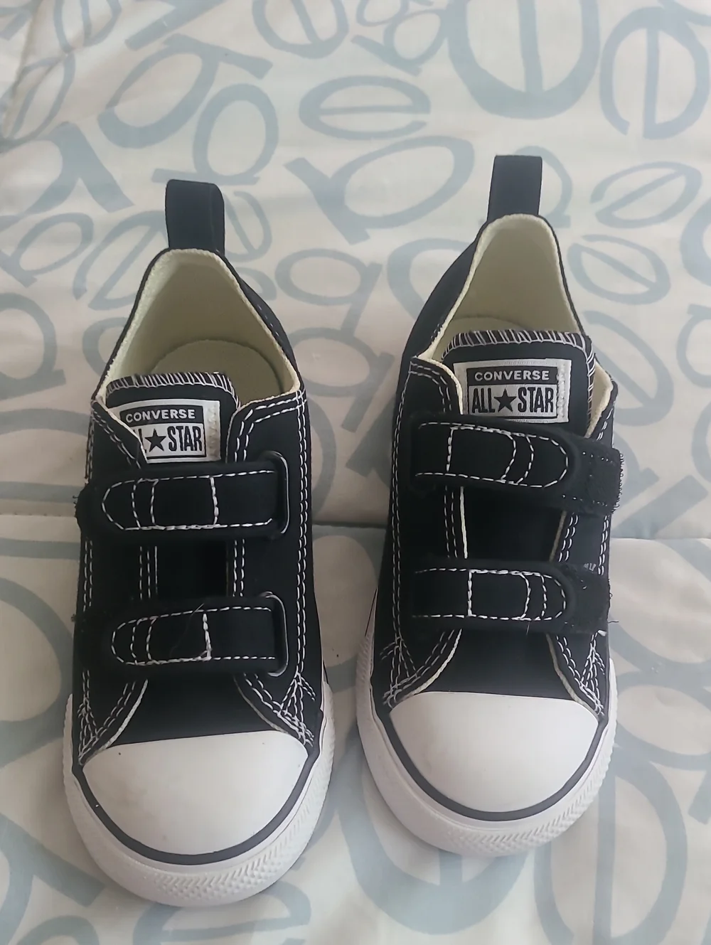 Converse Kids Black Canvas Double-Strap Sneakers